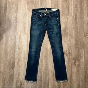 Rag & Bone Dark Wash Crop Fray Jean in Frayd Doheny Size 27